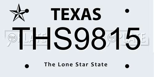 THS9815 Texas License Plate