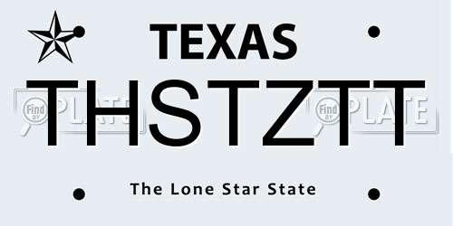 THSTZTT Texas License Plate