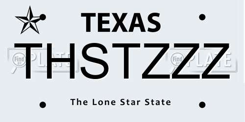 THSTZZZ Texas License Plate