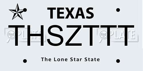 THSZTTT Texas License Plate