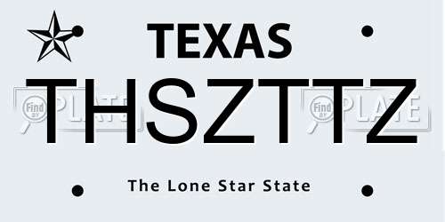 THSZTTZ Texas License Plate