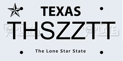 THSZZTT Texas License Plate