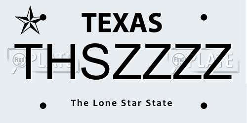THSZZZZ Texas License Plate