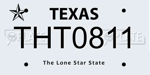 THT0811 Texas License Plate