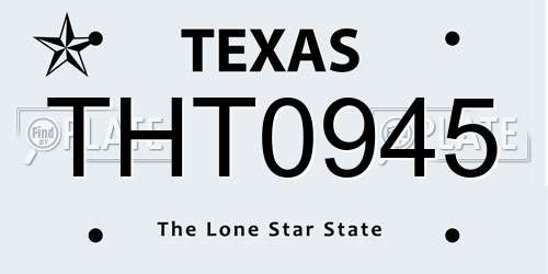 THT0945 Texas License Plate
