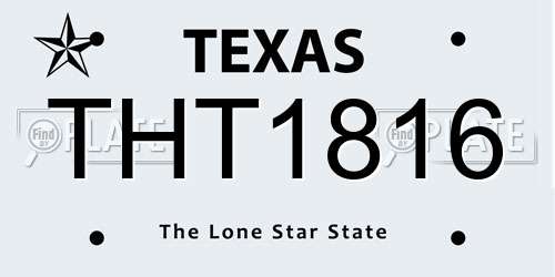 THT1816 Texas License Plate