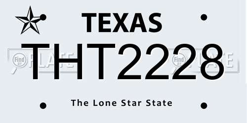 THT2228 Texas License Plate