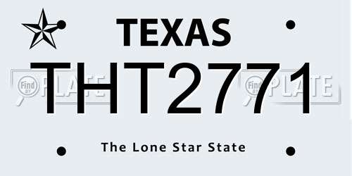 THT2771 Texas License Plate