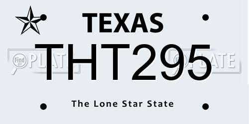 THT295 Texas License Plate