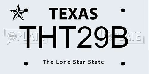 THT29B Texas License Plate