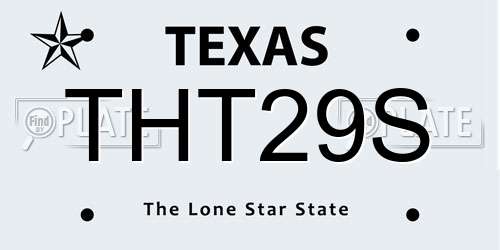 THT29S Texas License Plate