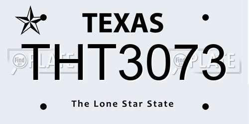 THT3073 Texas License Plate