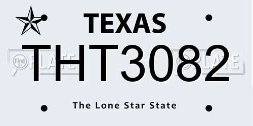 THT3082 Texas License Plate