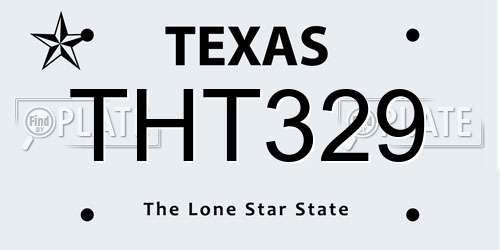 THT329 Texas License Plate
