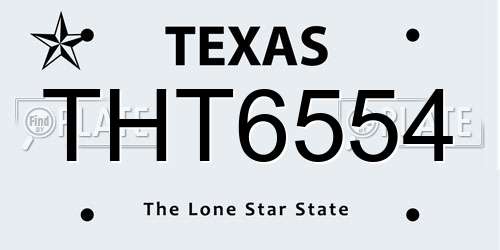 THT6554 Texas License Plate
