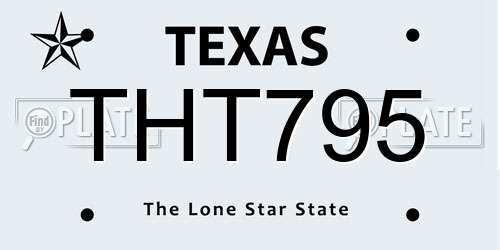 THT795 Texas License Plate