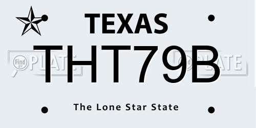 THT79B Texas License Plate