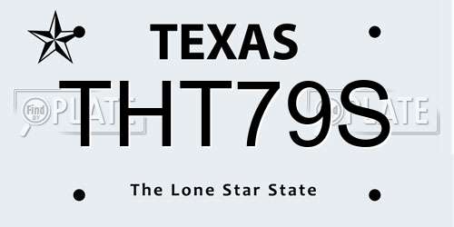 THT79S Texas License Plate