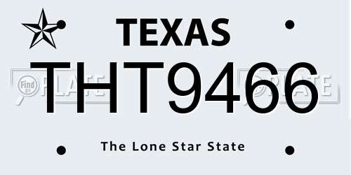 THT9466 Texas License Plate