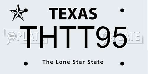 THTT95 Texas License Plate