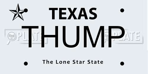 THUMP Texas License Plate