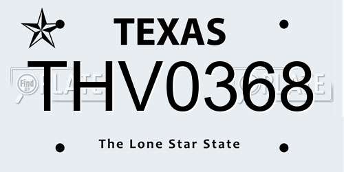 THV0368 Texas License Plate
