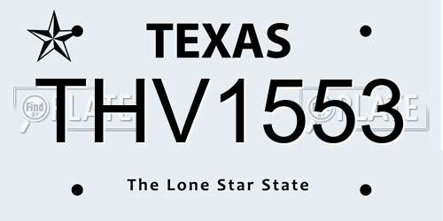 THV1553 Texas License Plate