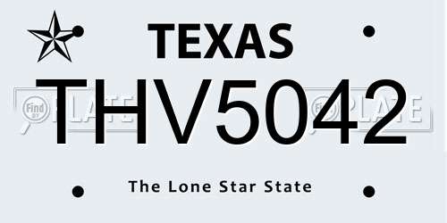 THV5042 Texas License Plate