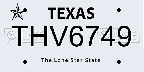 THV6749 Texas License Plate