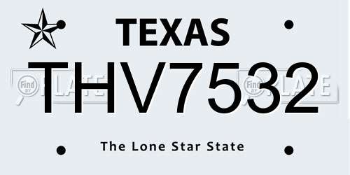 THV7532 Texas License Plate