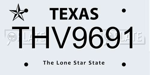 THV9691 Texas License Plate