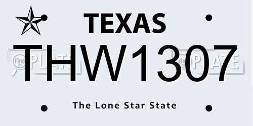 THW1307 Texas License Plate