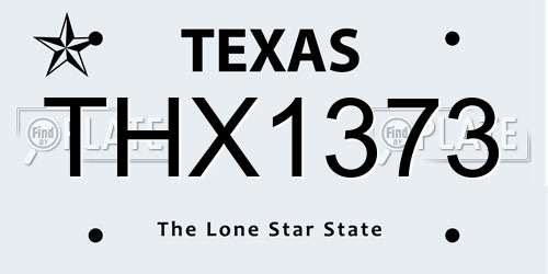 THX1373 Texas License Plate