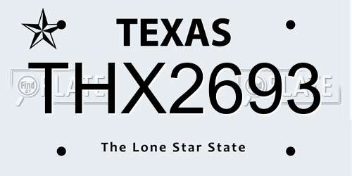 THX2693 Texas License Plate