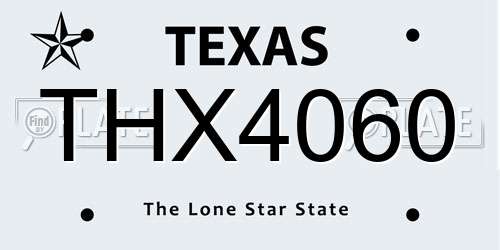 THX4060 Texas License Plate