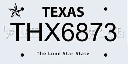 THX6873 Texas License Plate