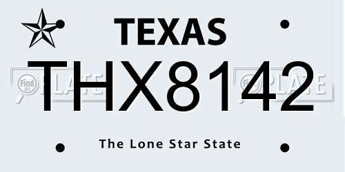 THX8142 Texas License Plate