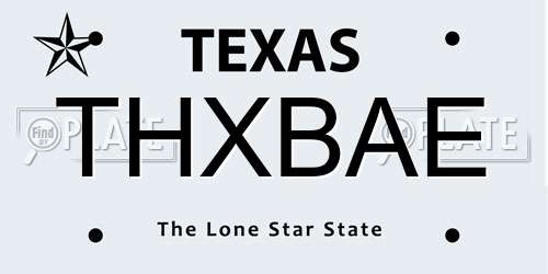 THXBAE Texas License Plate