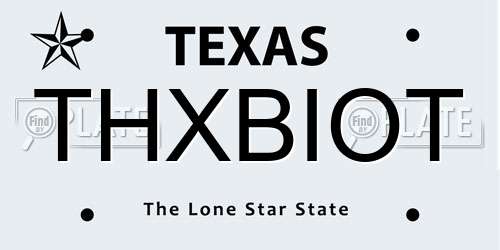 THXBIOT Texas License Plate