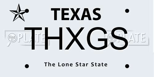 THXGS Texas License Plate