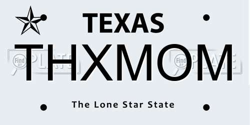 THXMOM Texas License Plate