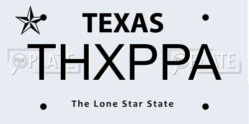 THXPPA Texas License Plate