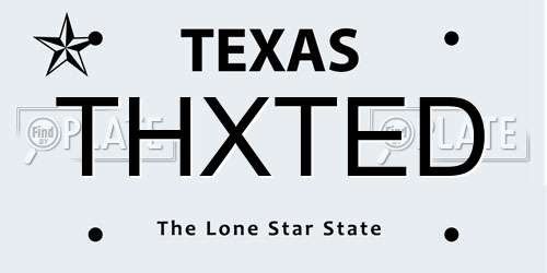 THXTED Texas License Plate