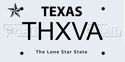 THXVA Texas License Plate