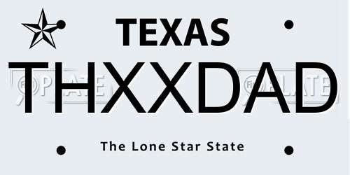 THXXDAD Texas License Plate