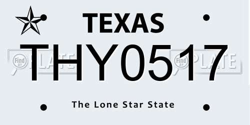 THY0517 Texas License Plate