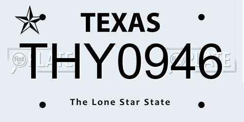 THY0946 Texas License Plate