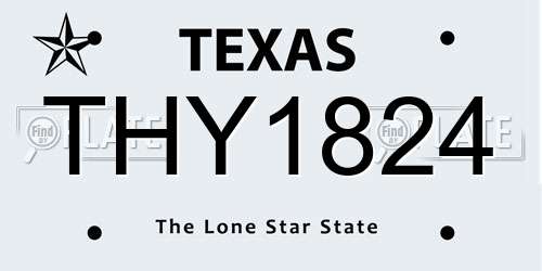 THY1824 Texas License Plate