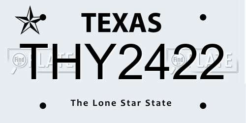 THY2422 Texas License Plate