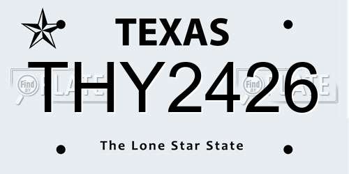 THY2426 Texas License Plate